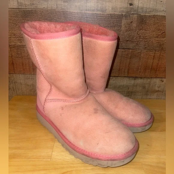 UGG Pink Classic Short II Boots - Picture 2 of 8